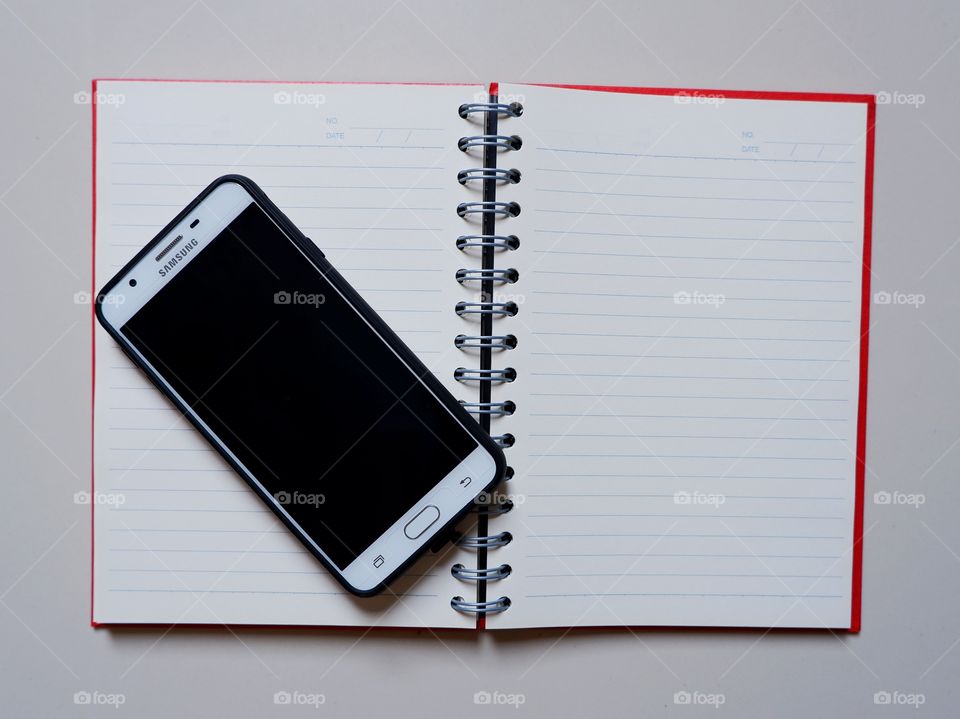 Notebook and mobile phone