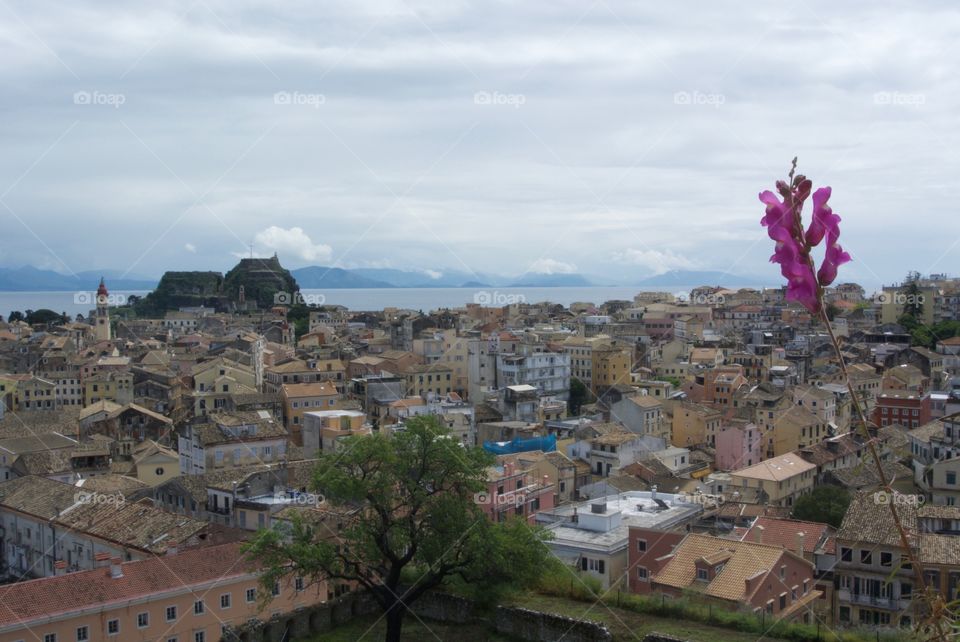 View of Corfu Town from the New Fortress, Greece