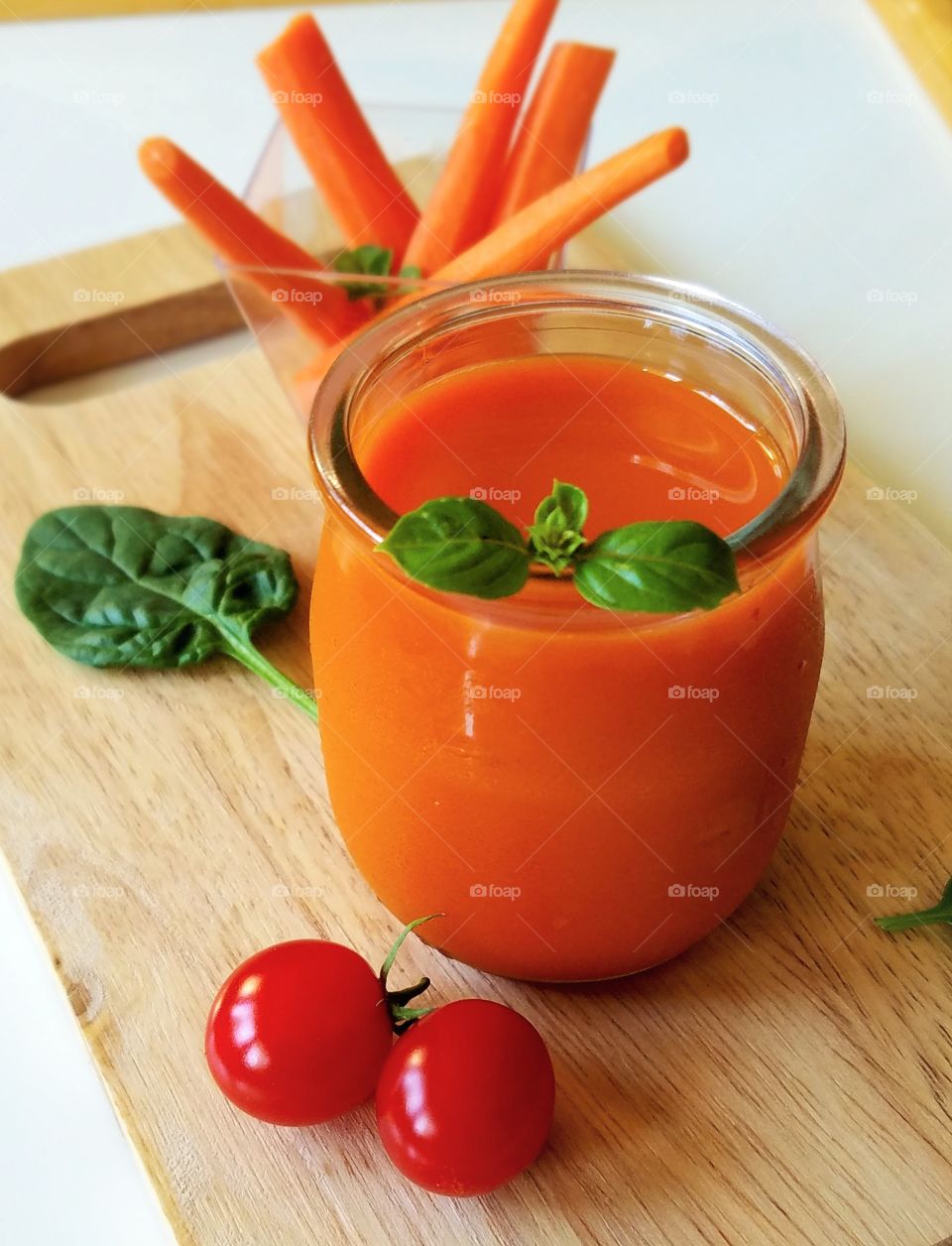 Fresh homemade carrot juice
