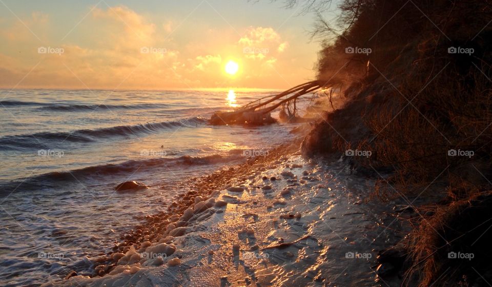 Frozen beach at the Baltic Sea coast 