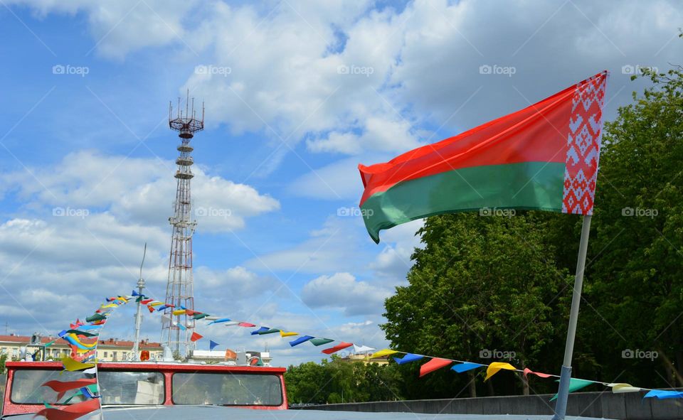 Sky, Flag, No Person, Travel, Outdoors