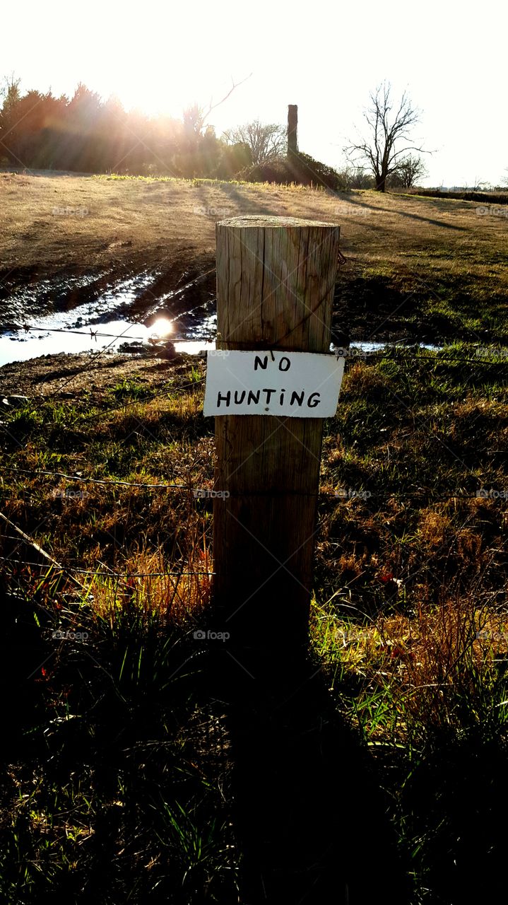 home made no hunting sign