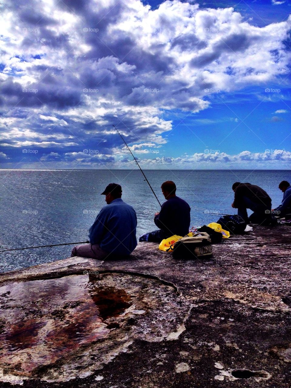 Fishermen from behind