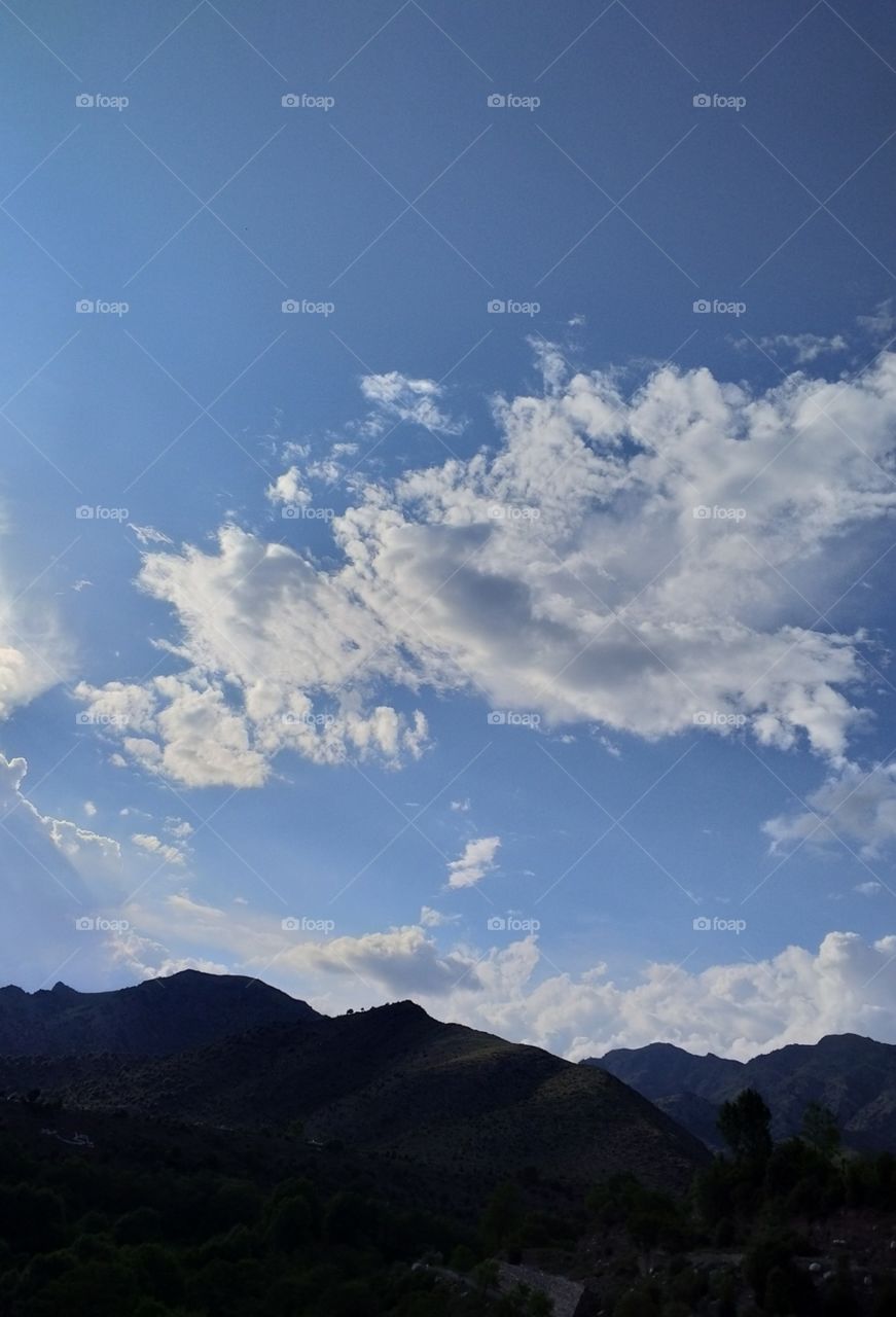 blue sky and mountain