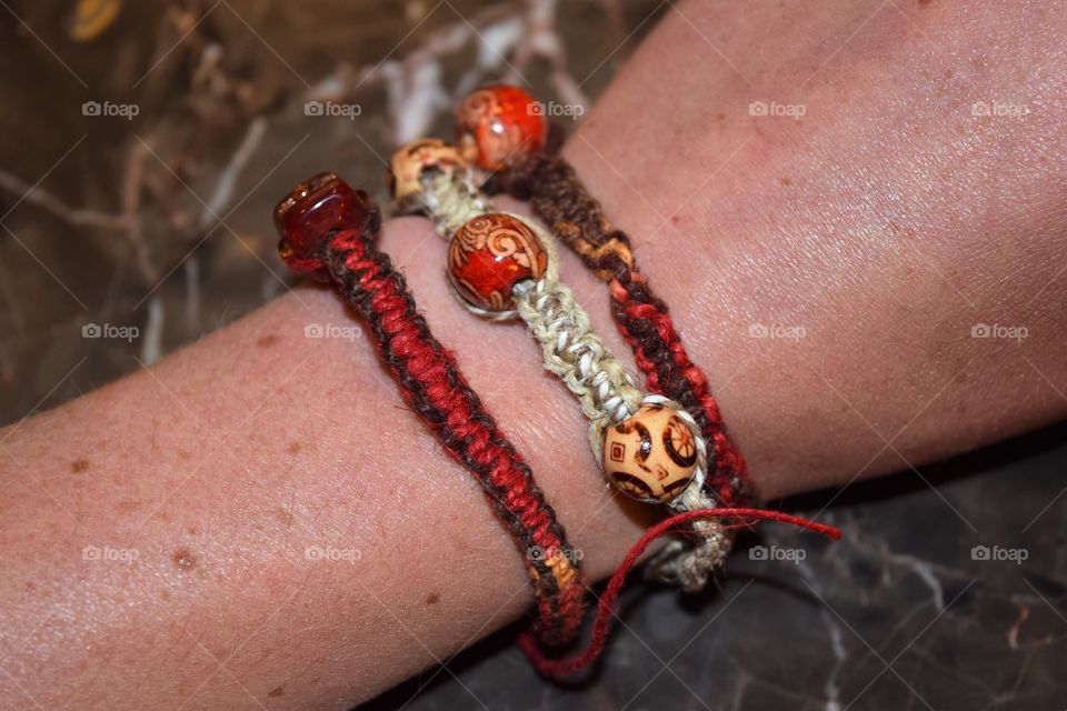 wooden beads and Hemp string