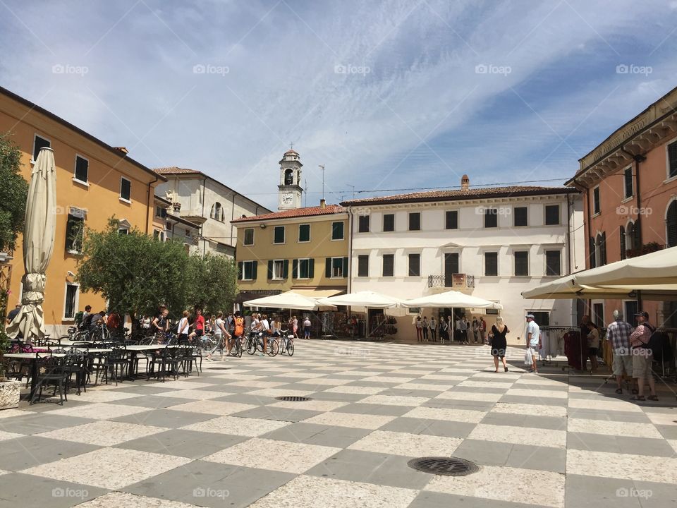 Market place of Lazise, Italy