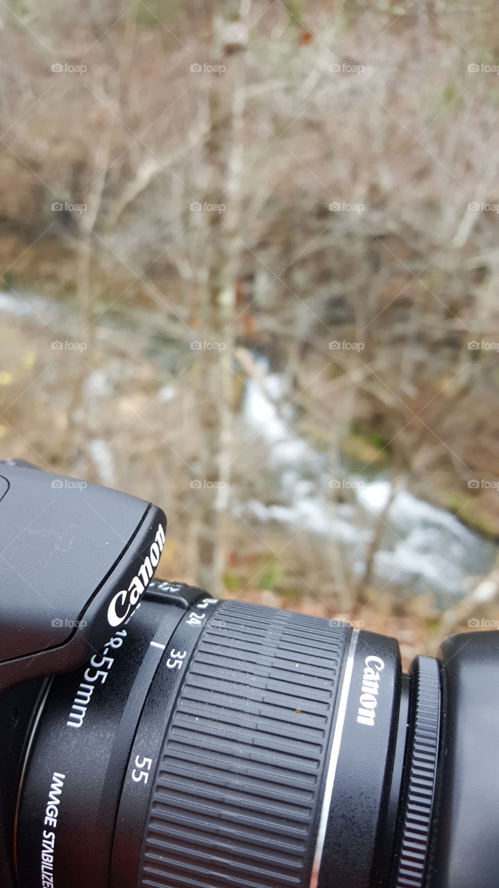 One of my cameras and a tether to my sanity! Photographing Greer Springs in Nov. with the company of my best friend!