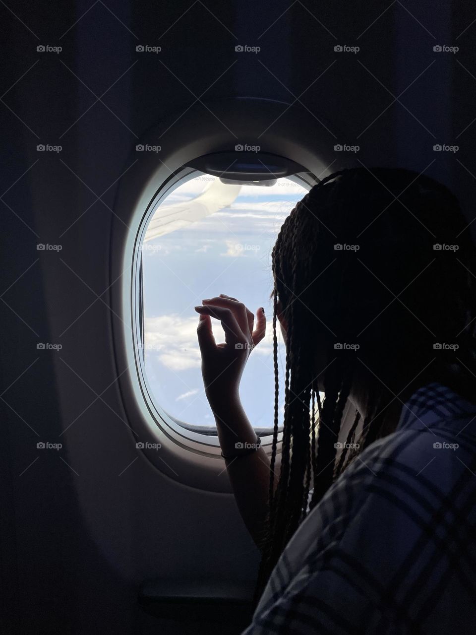 Girl on plane 