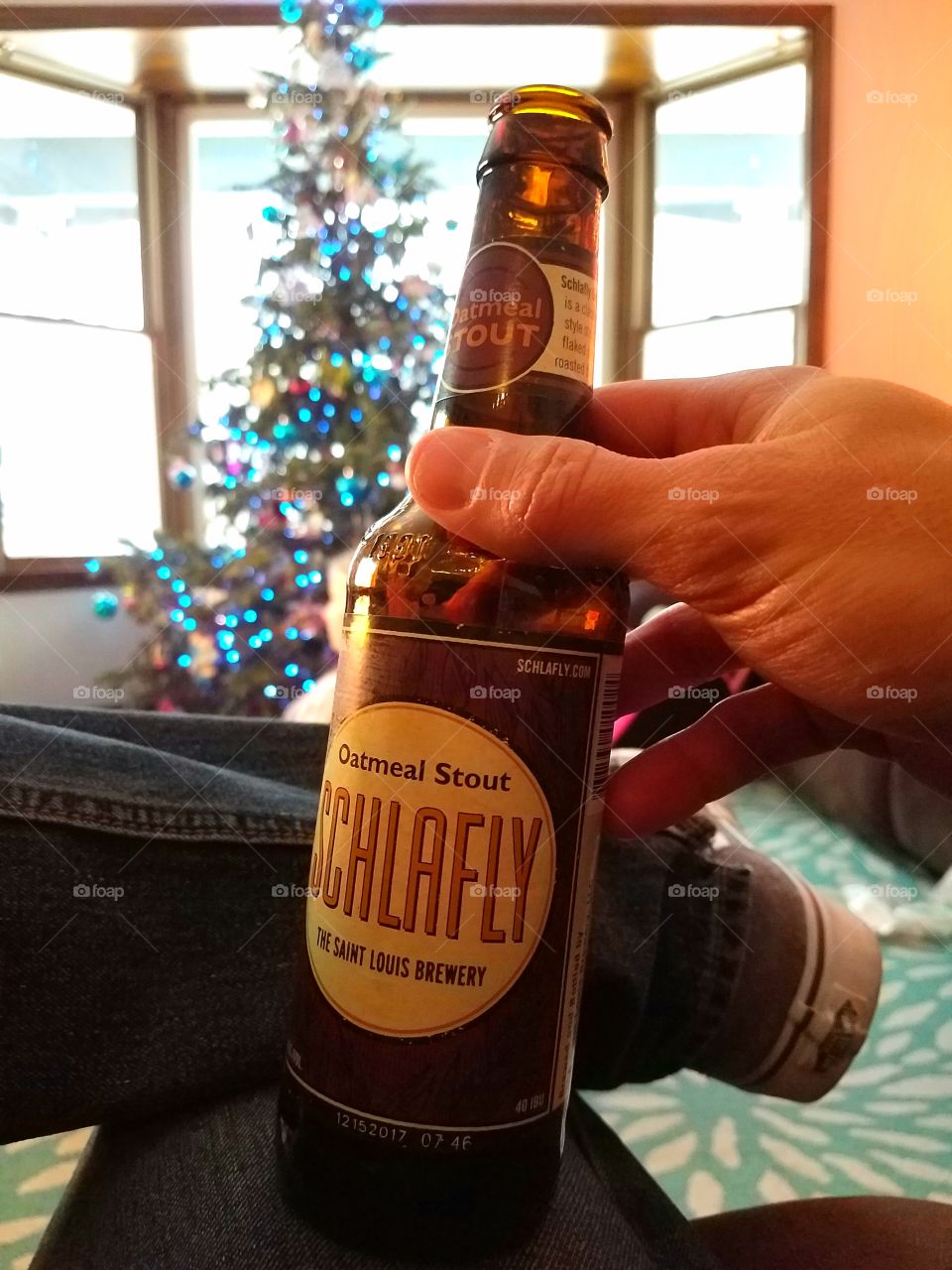 Oatmeal Stout around the Christmas tree