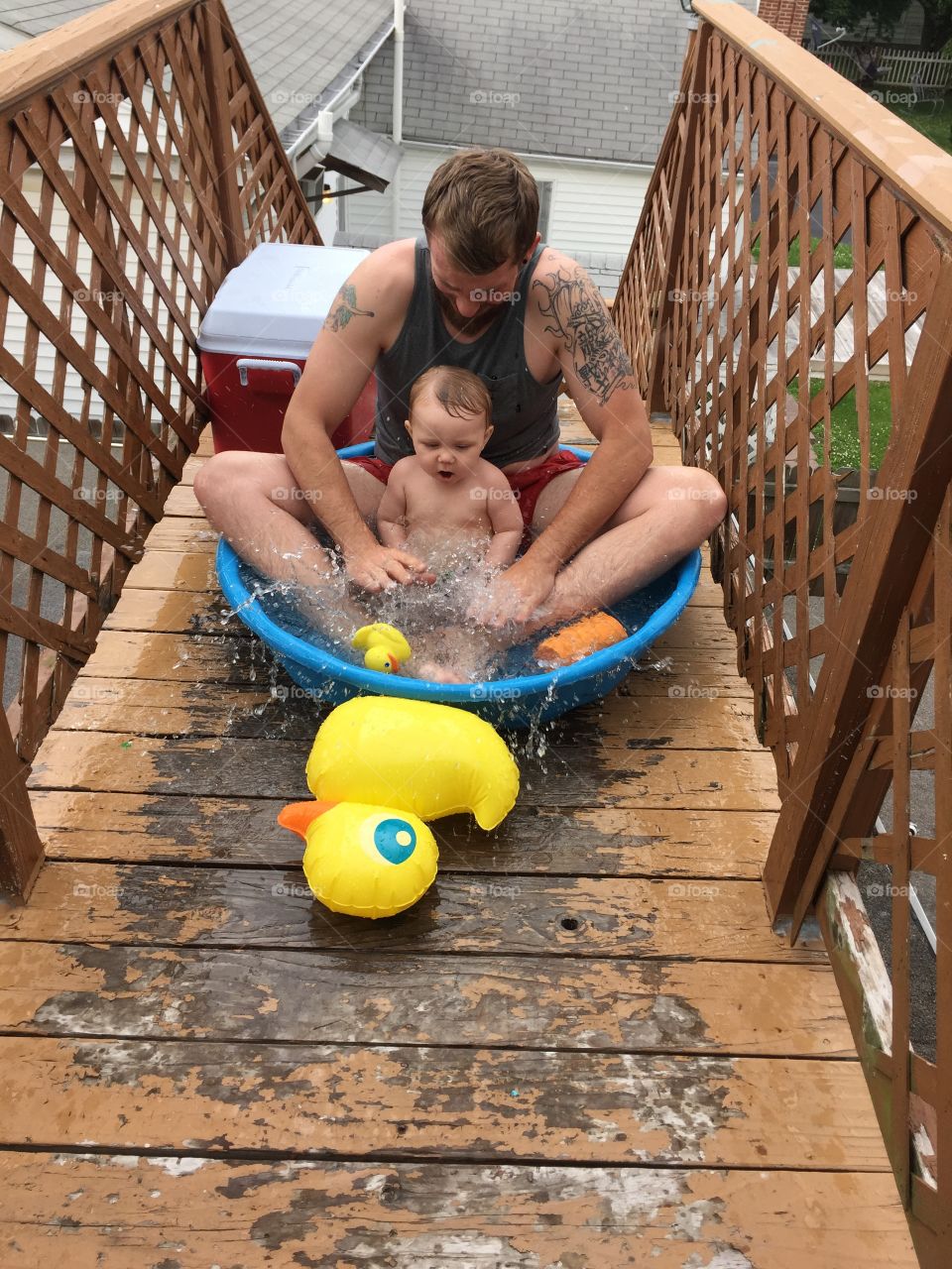 Mike and Kole . The struggle is real, no yard !! 