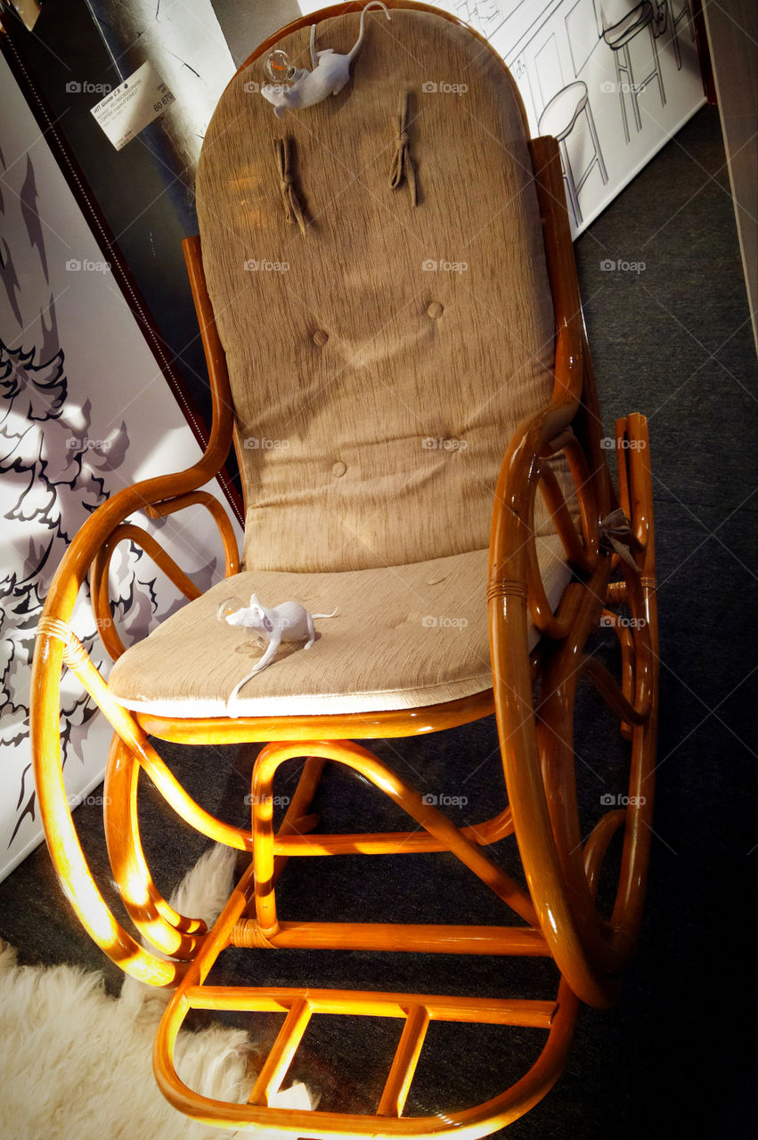 Rocking chair for relaxing by the fireplace