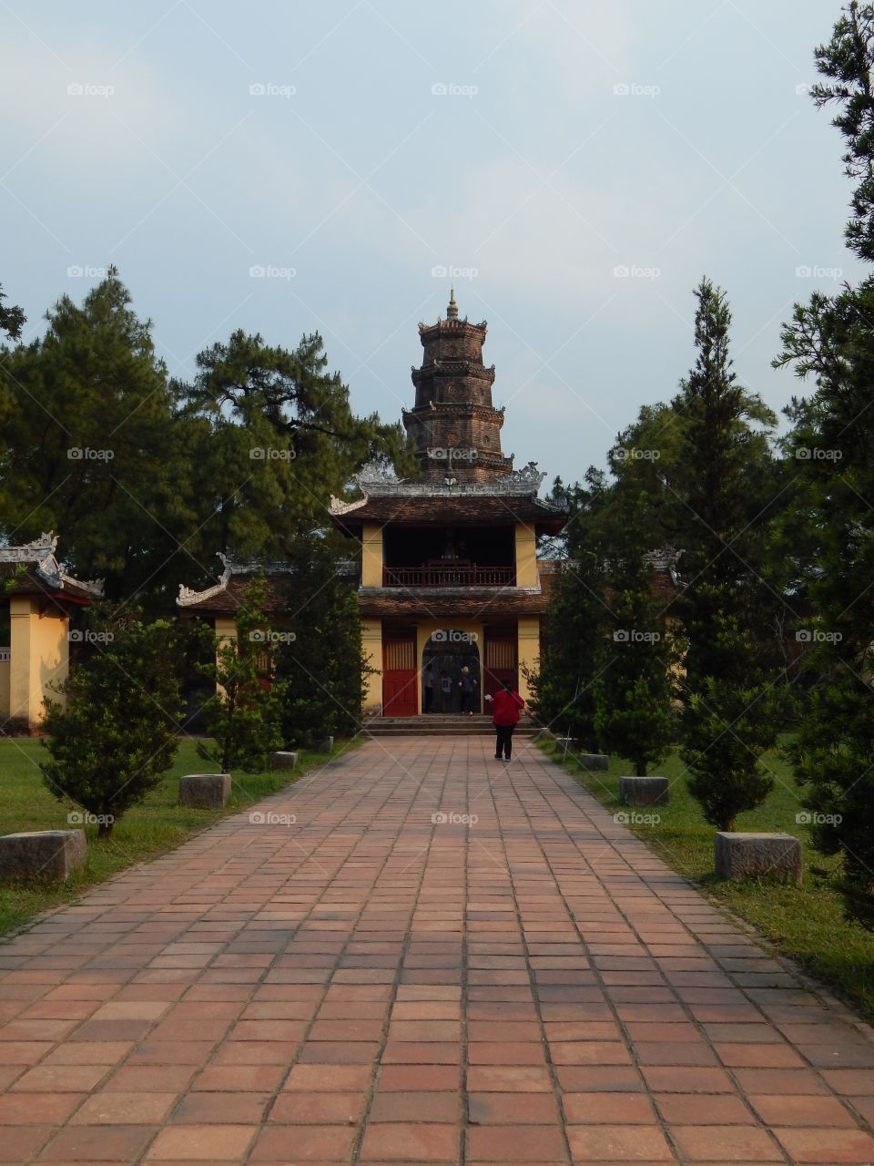 The gate in front of the pagoda in hue Vietnam 
