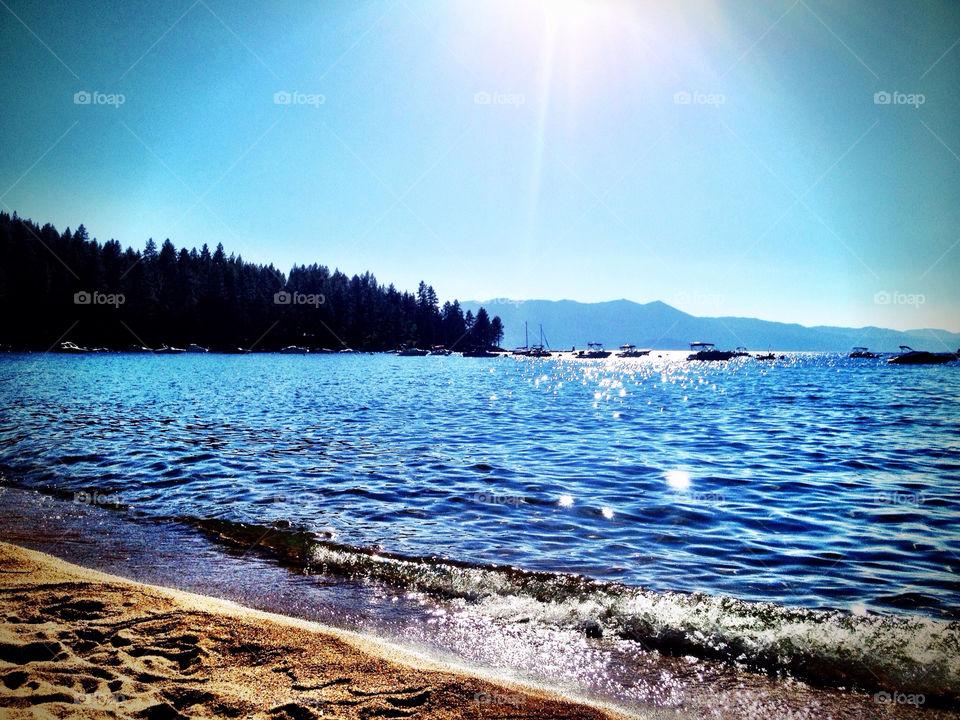 beach sun lake lake tahoe by dferriot