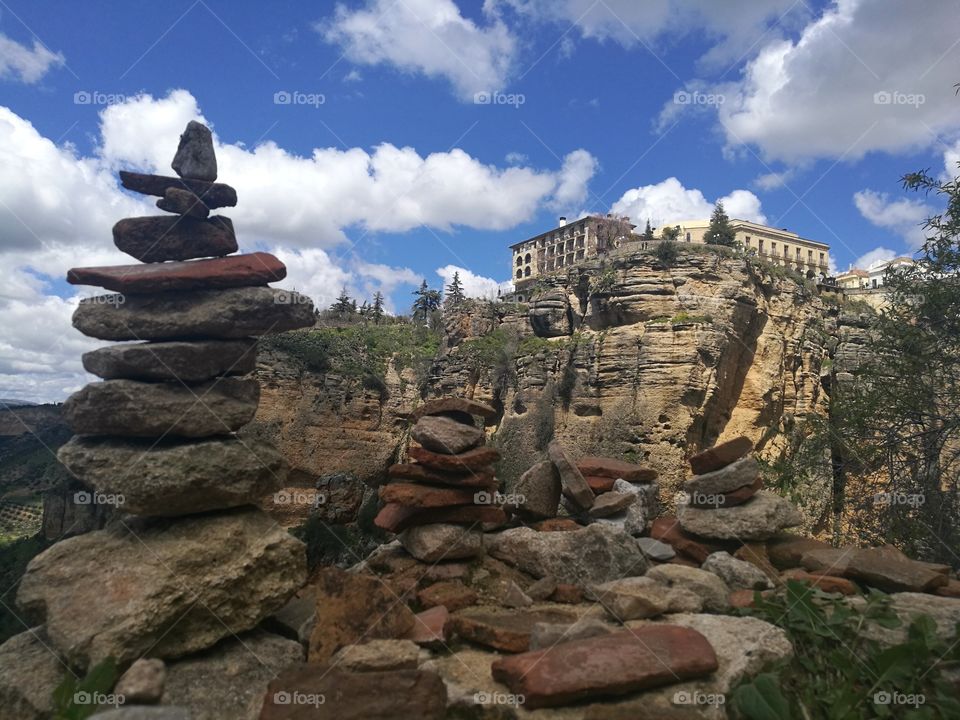 Pile of stones against Ronda