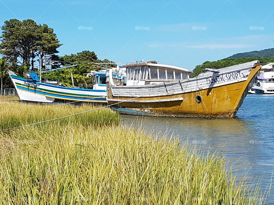 Fishing boats on the river