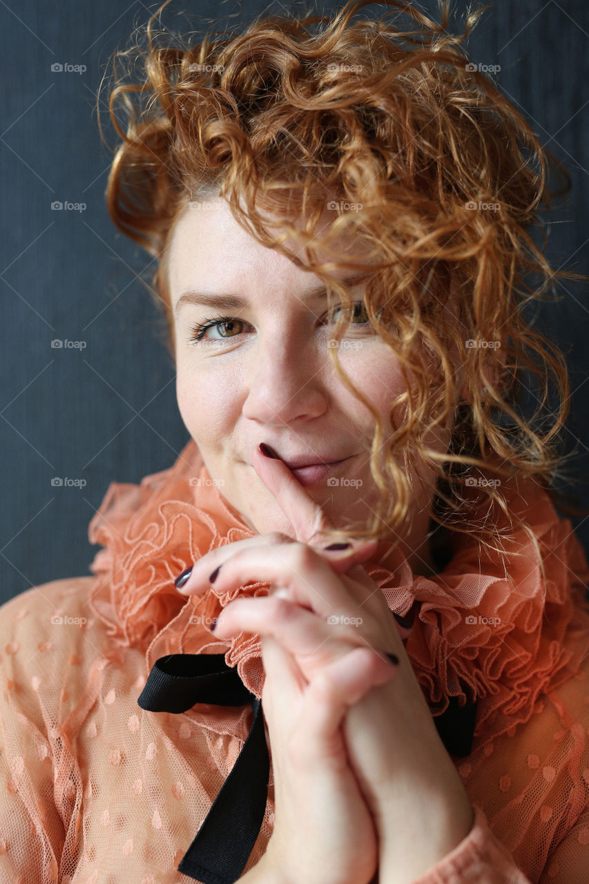 portrait of a beautiful red-haired girl