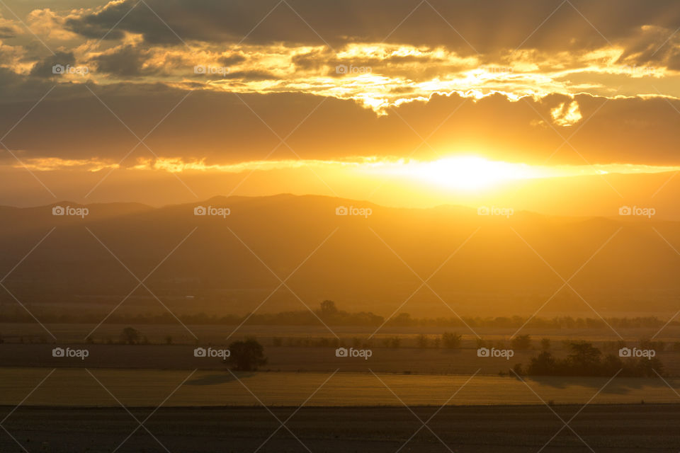 sunset in the mountains