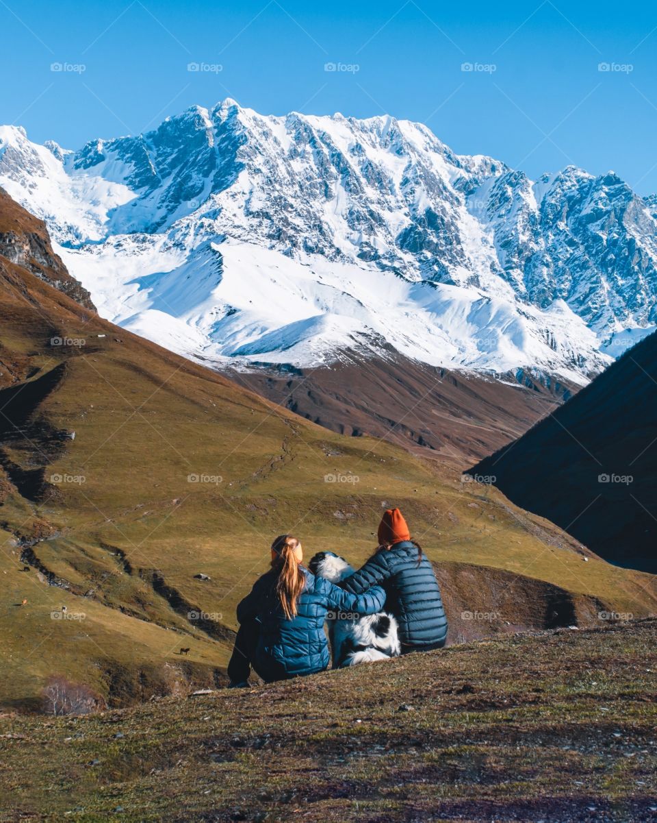 Looking at the mountains