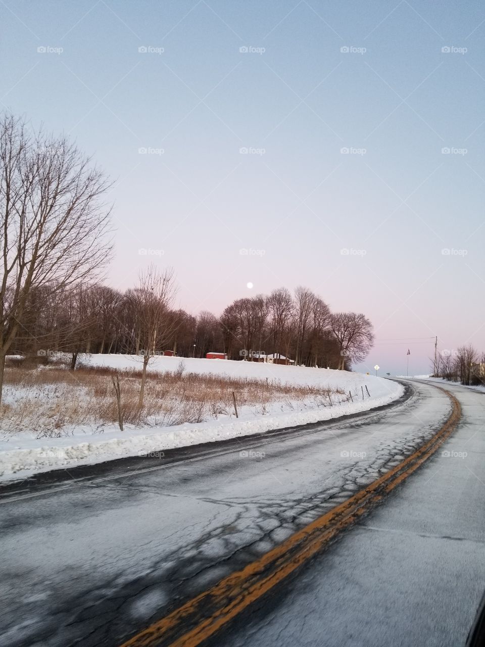 Winter, Snow, No Person, Road, Frost