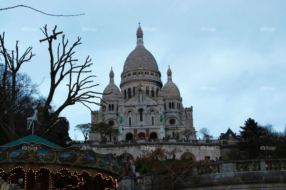 Cathedral at MONTMATRE at night.Paris