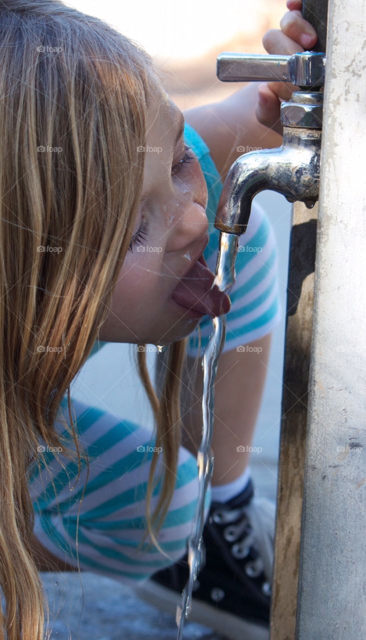 Girl drinking water