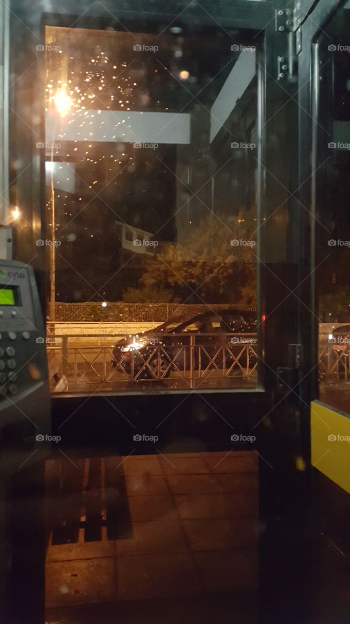 through a telephone box