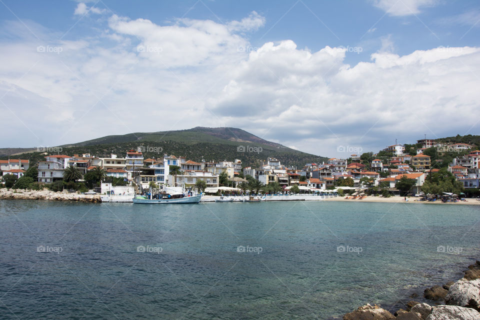 skala marion village. skala marion village on thassos island in greece