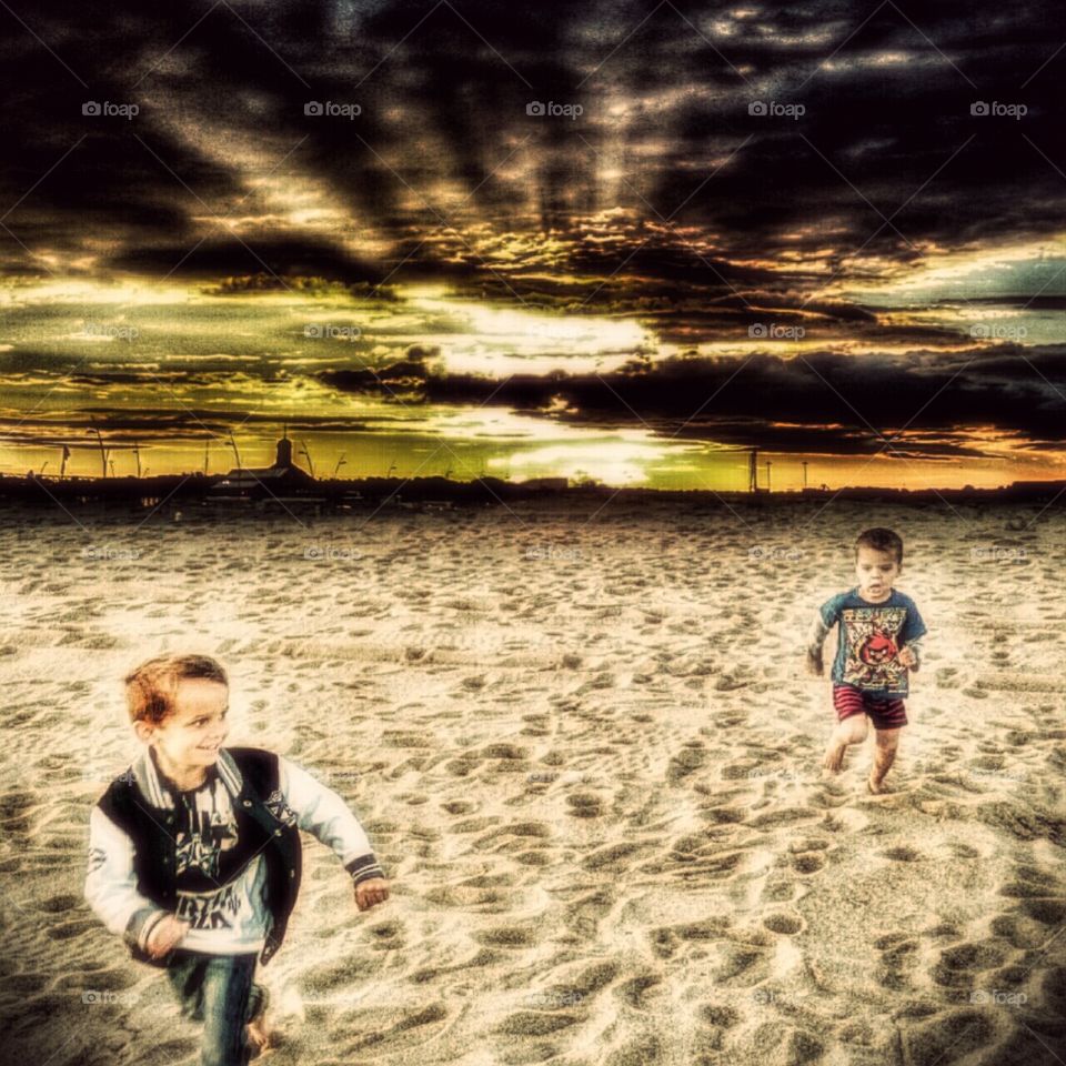 running the storm. brother's running a dark sky