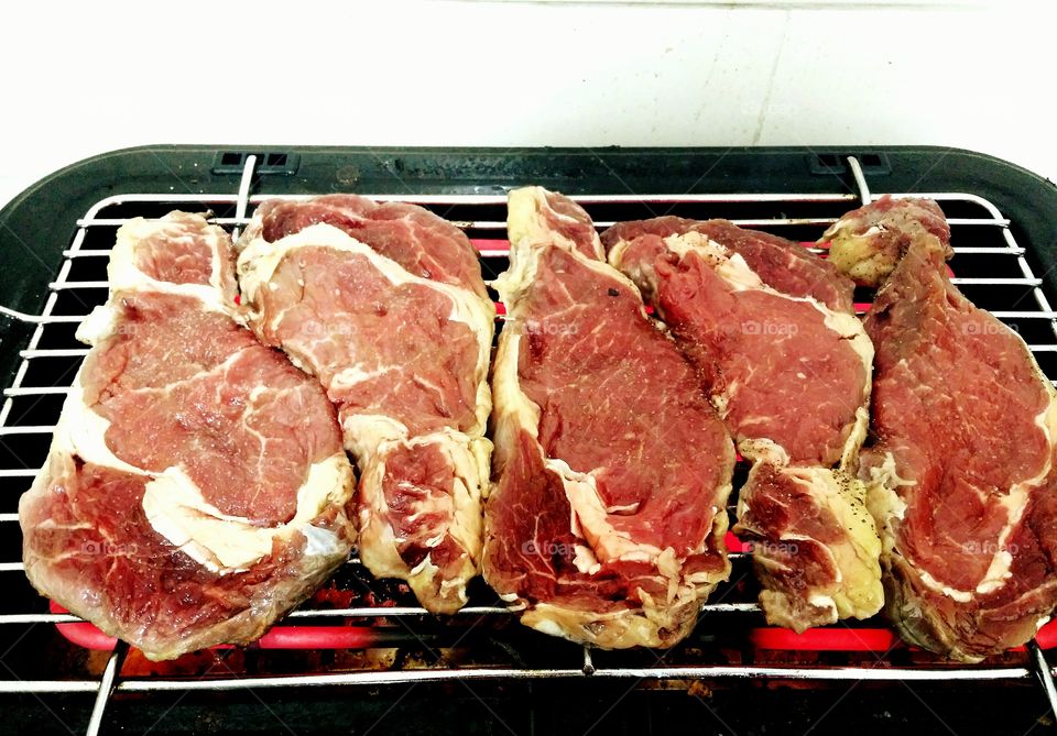 meat on grill