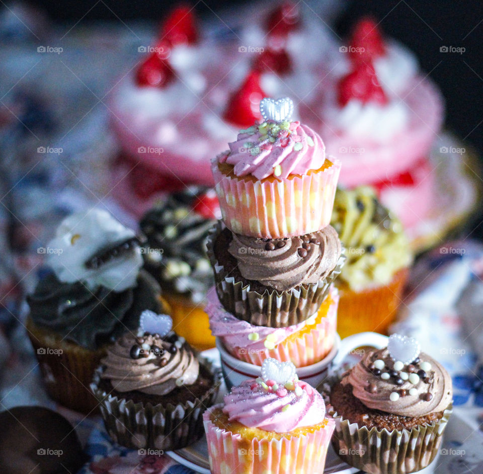 heart cupcake tower beautiful cake 