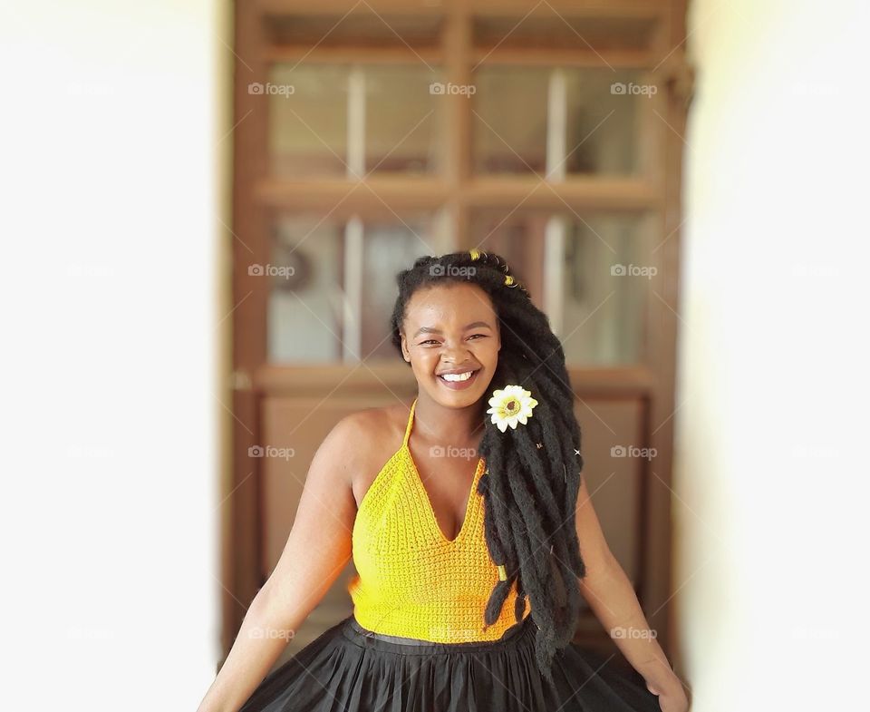 African woman in Rasta Locs