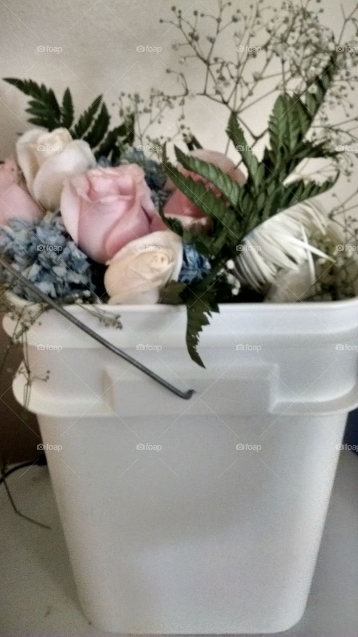 Bucket of Roses and friends