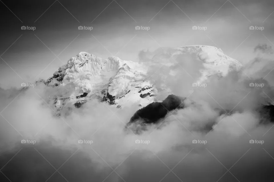snow in bill and cloud
