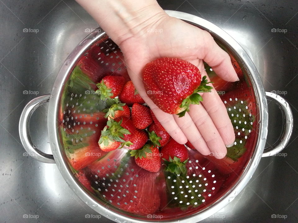 Big Strawberry. Big strawberry in hand