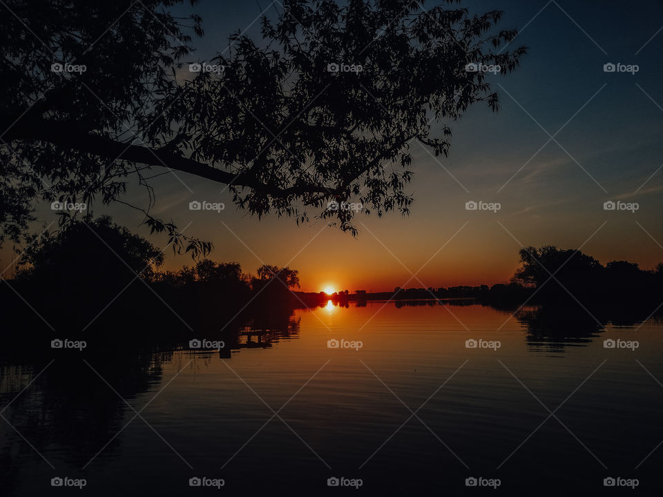 Sunset relaxed and river