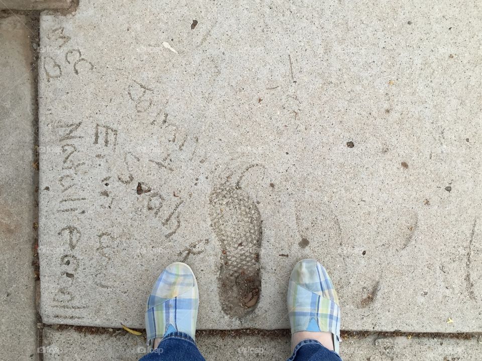 Sidewalk graffiti. I was walking my dog last night and found this sidewalk graffiti etched into the sidewalk. 