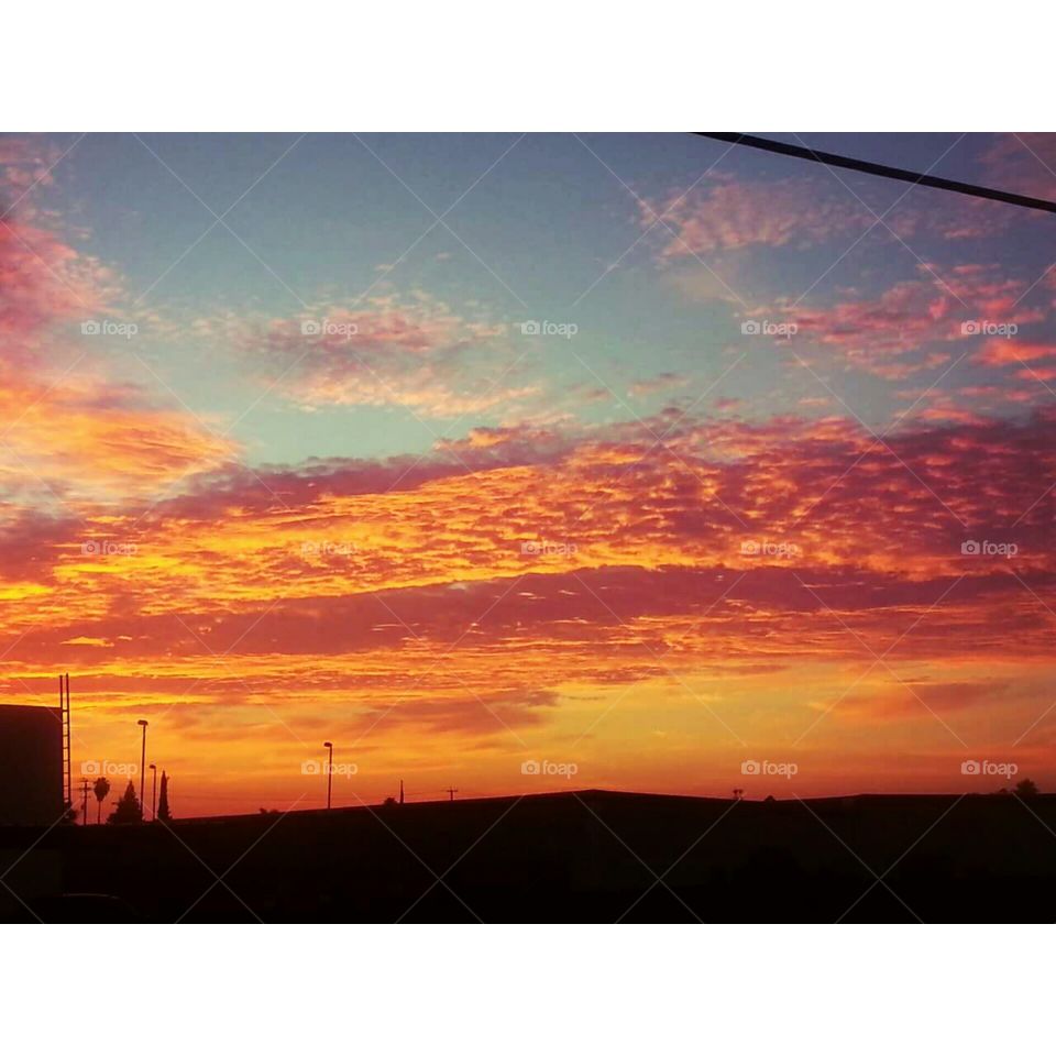 sunset pink clouds sky