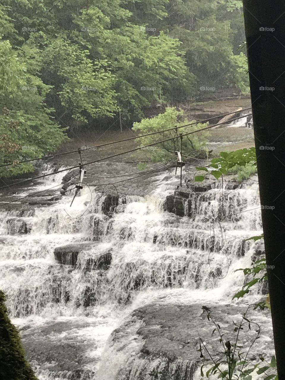 Burgess falls in Tennessee, lovely nature view from the perspective of the hiking trail along side this breath taking waterfall