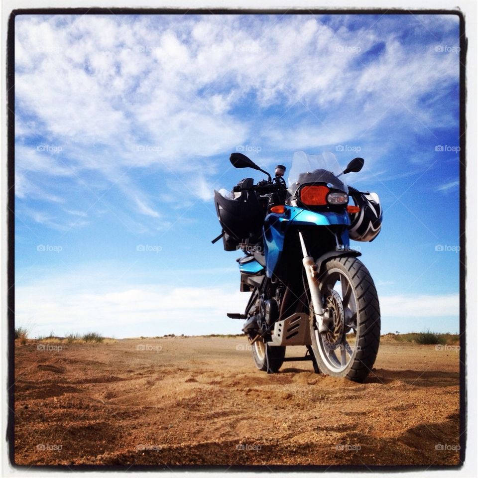 BMW Adventure Bike in Namibia.