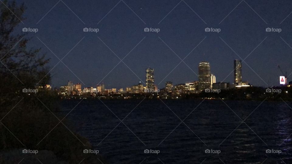 Boston skyline over the Charles River