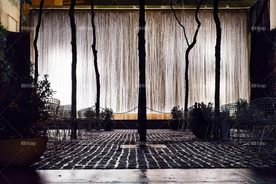 Paley Park is a pocket park located at 3 East 53rd Street in Midtown Manhattan