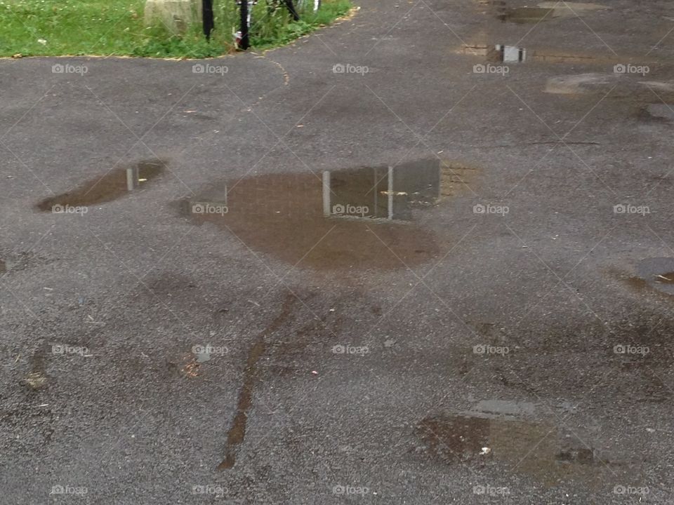 Rain Puddle in the Shape of a Heart-July 04 2014- Montreal, Quebec, Canada