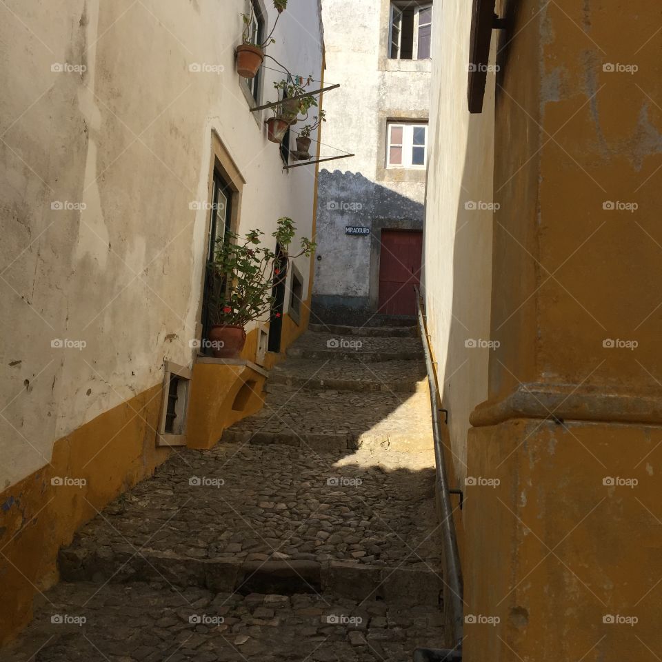 Typical street at Obidos