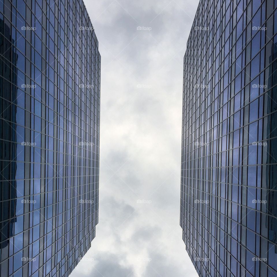 Between two buildings