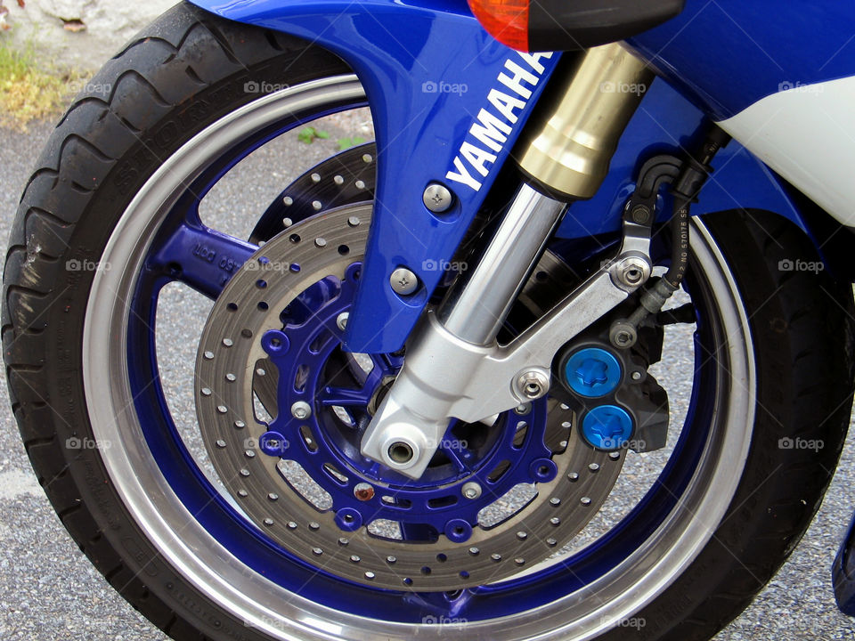 wheel blue yamaha motorcycle by vincentm