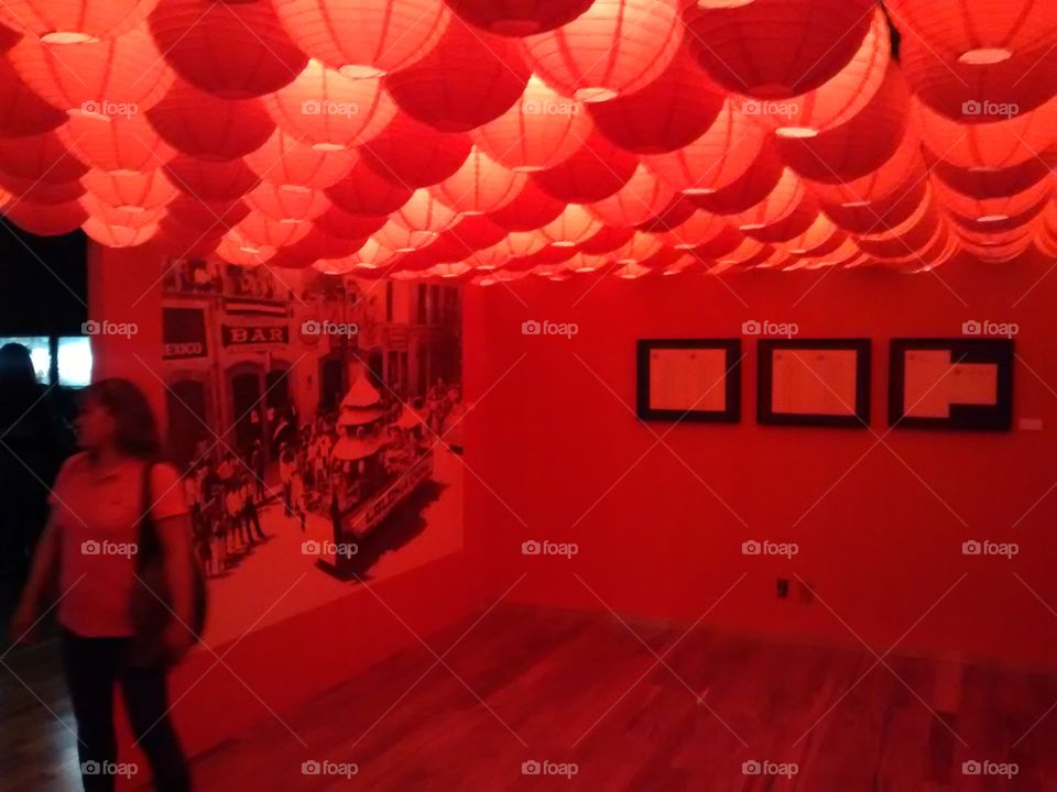 red room. this room all in red color was part of an exposition of chinese inmigrants in mexico in the begining of XX century