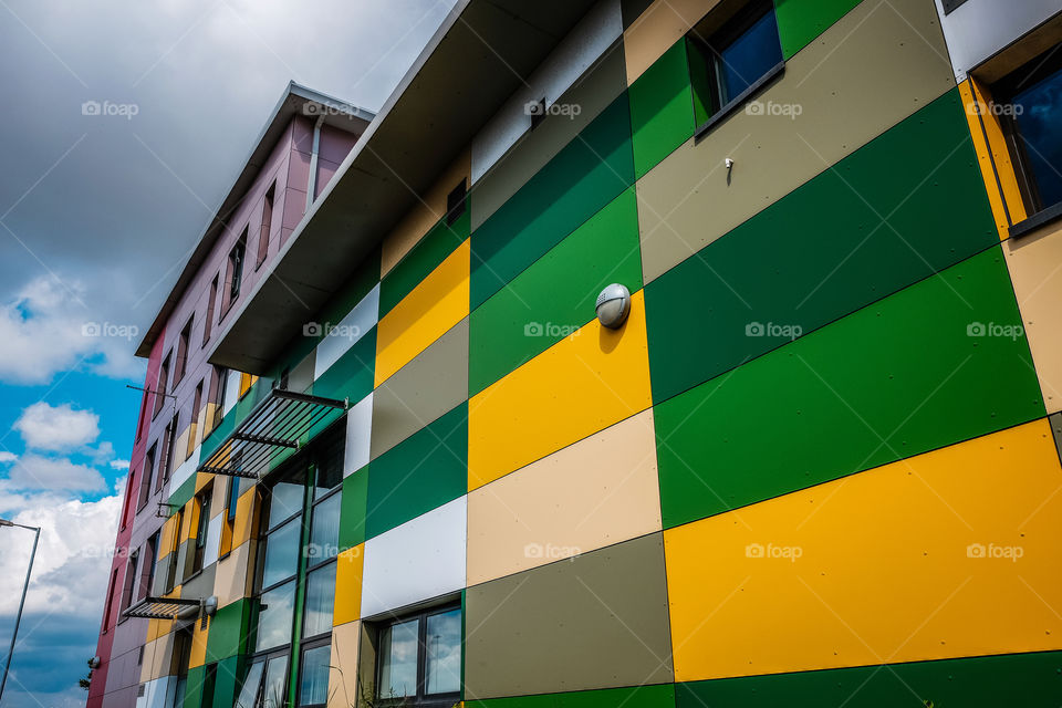 Modern multicoloured office building 