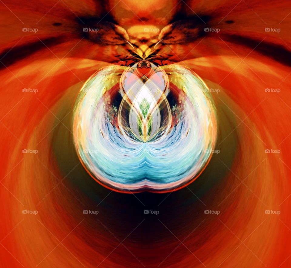 Colorful abstract of shades is red orange and blue 