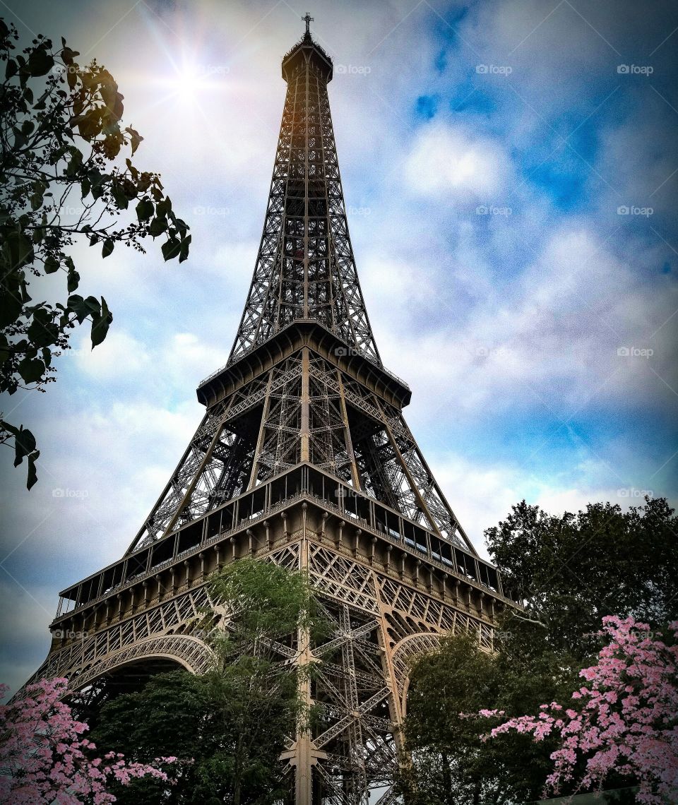 eifel tower in Paris by spring