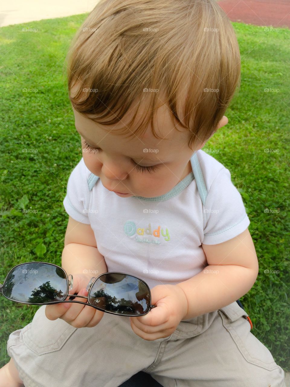 Close-up of small boy with goggles